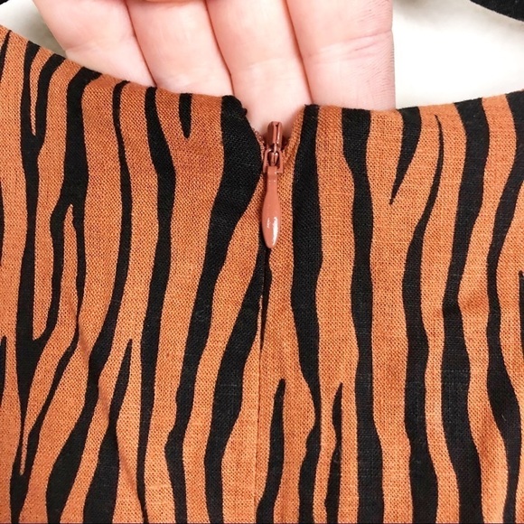 Ronny Kobo Wrap Effect Tiger Print Linen Maxi Dress Casual Cocktail Brown - Picture 5 of 7